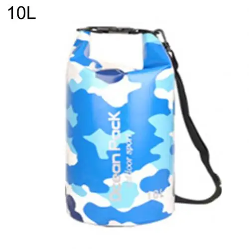 10L Camouflage Blue Открытый Путешествия Плавание плавающий рафтинг каяк Водонепроницаемый сухой мешок для хранения пакет мешок парусный каноинг катание на лодках Водонепроницаемость - Цвет: 10L Camouflage Blue