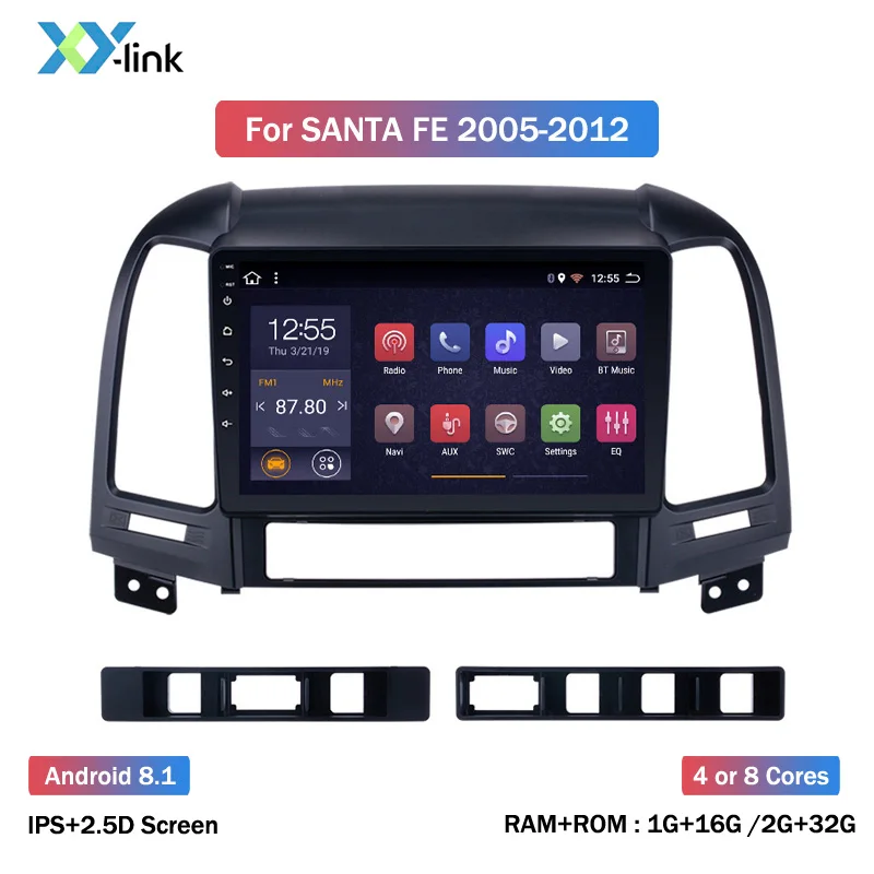

Car Radio Multimedia IPS 2.5D android 8.1 Video Player Navigation GPS For Hyundai Santa Fe 2 2006-2012