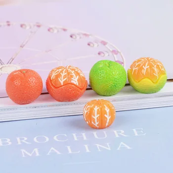 

20Pcs Miniature 3D Fruits Resin Cabochon Kawaii Simulation Fake Food Orange DIY Embellishment for Scrapbooking Accessories