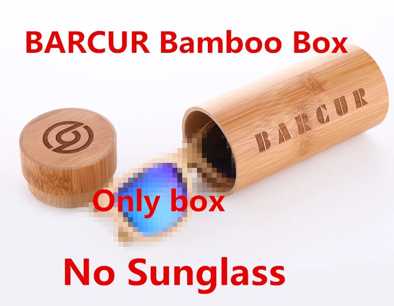 Бамбуковая коробка деревянный подарочный Чехол для очков - Цвет: BARCUR LOGO