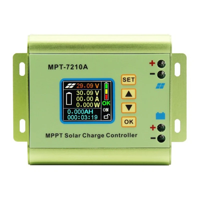 

1pc Solar Panel Charge Controller MPT-7210A Aluminum Alloy LCD Display MPPT Replacment Part