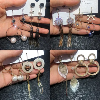 

30 Pairs/lot luxury fashion women crystal style earring lot top quality zircon women wedding earring wholesale 200731-06