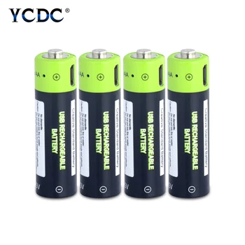 

4pieces 1.5 V Volt 1700mAh Aa Rechargable Lithium Li-ion Polymer Batteries Micro USB Charge AA 2A Lipo Battery US/EU/UK Charger