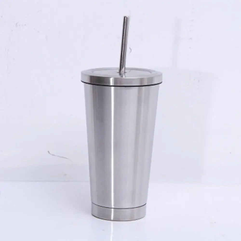 Water Cups Stainless Steel Water Cups Straw Cups Drinking Straw Cup Drop Resistance Water Bottle