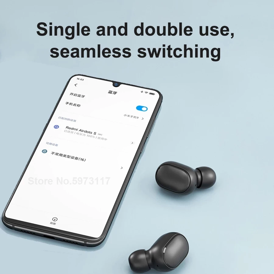 Original Xiaomi Redmi Airdots S TWS Wireless Bluetooth 5.0 Earphone AI Gaming Sports Mic Handsfree Earbuds Voice Control Headset
