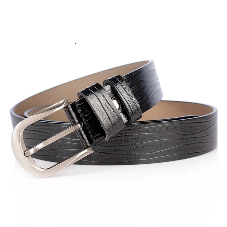 High-end Leisure Pin-button Men's Genuine Leather New Vintage Bark Pattern Pure Cowhide Men Belt Fashionable Trousers