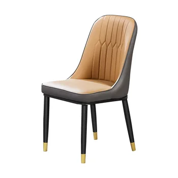 

New Post-modern Dining Chair Nordic Restaurant Hotel Soft Bag Stool Leather Chair Simple Home Dining Table Chair