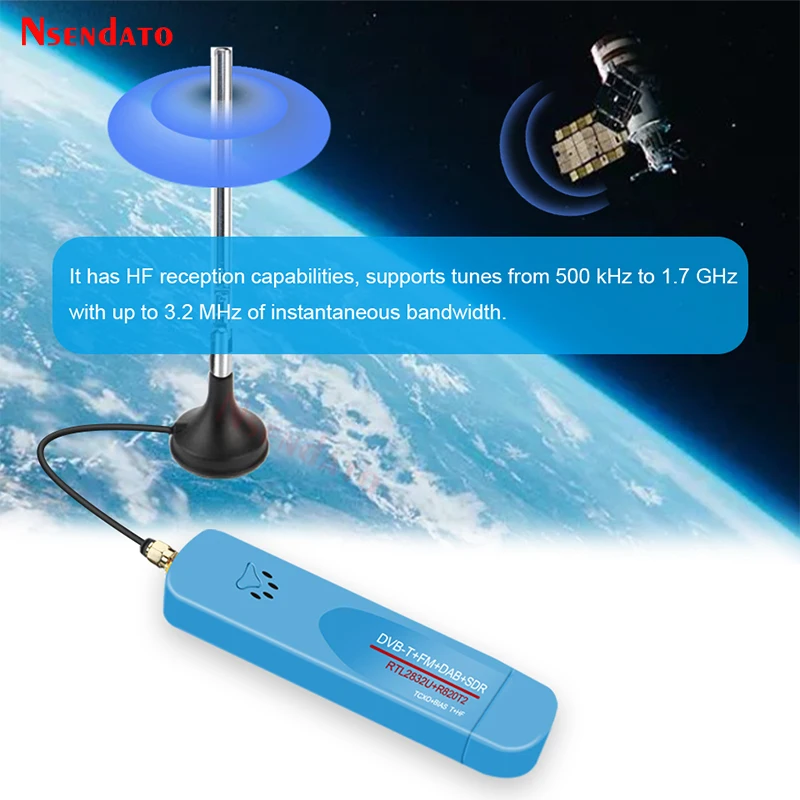 Digital USB 2.0 RTL SDR Smart DVB-T TV Stick SDR+DVB-T+DAB+FM RTL2832U R860   500KHz-1.7GHz SDR TV Tuner Receiver With Antenna