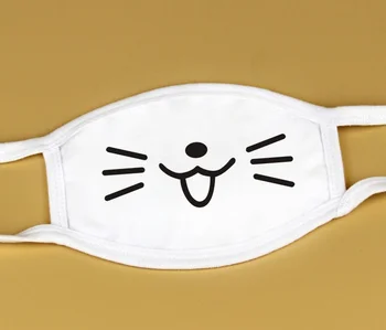 

5pcs White Cartoon Mouth Masks For dust funny Anti-dust Double cotton fabric Multi-Style Facial masks For Man Women