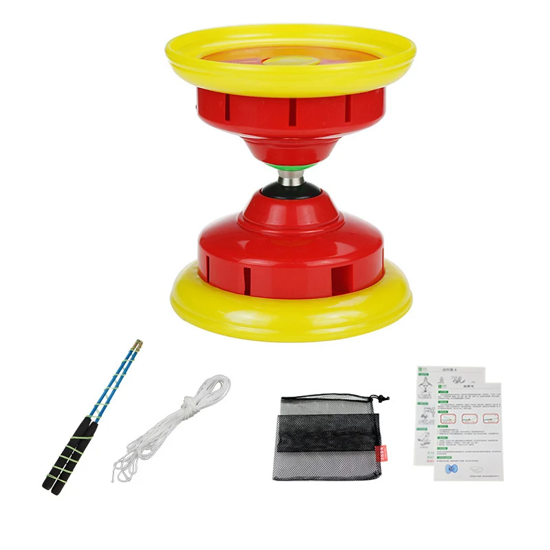 Red Chineseyoyo подшипник diabolo игрушки профессиональный набор Diabolo упаковка 4 вида цветов для выбора с веревочной сумкой - Color: Red
