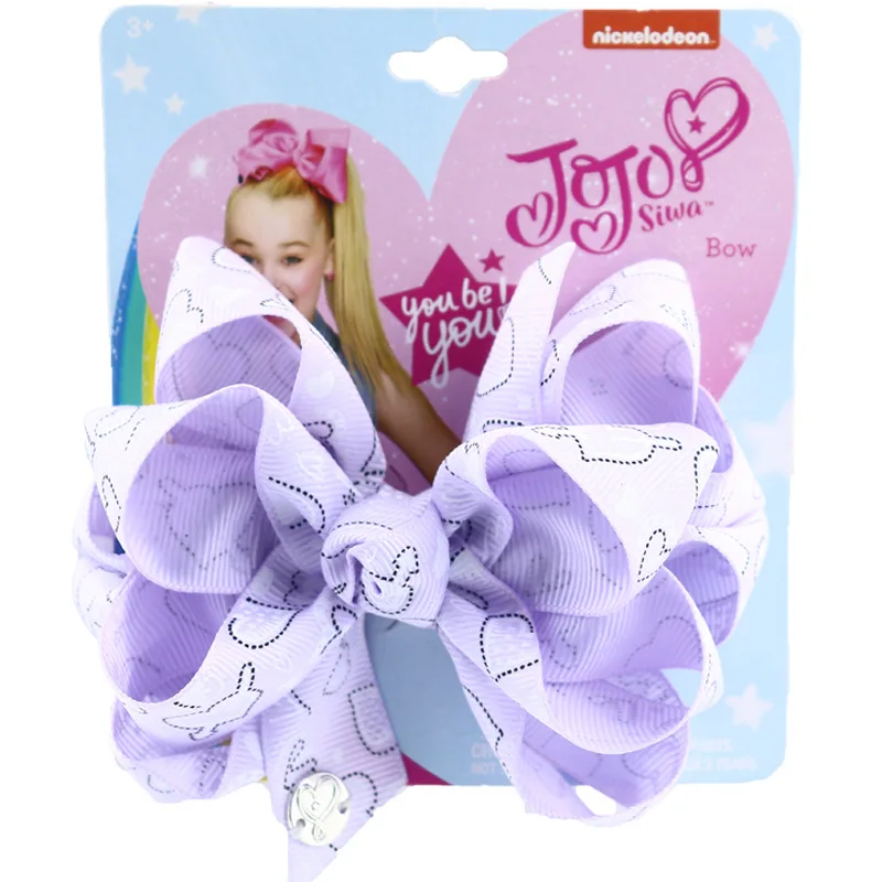 1 шт. " JOJO SIWA бант зажим для волос сердце печать ленты diy Бант Шпилька детские заколки для волос на вечерние день Святого Валентина