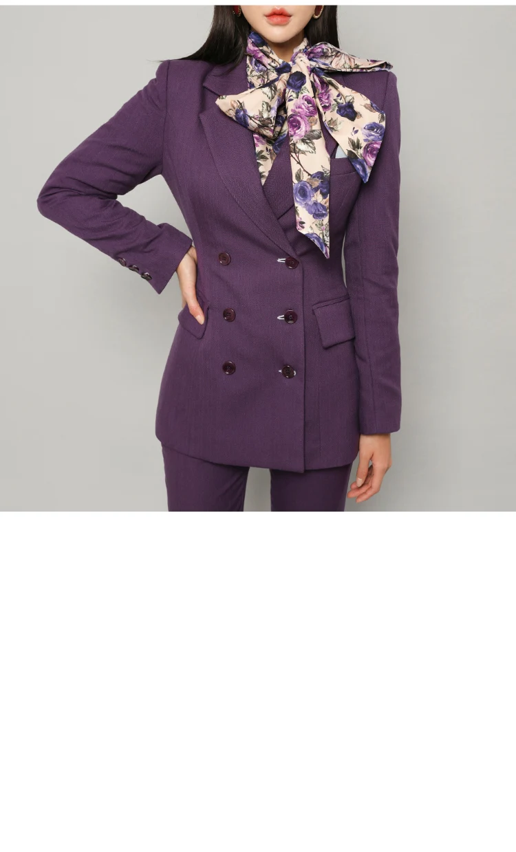 Лето Весна формальная Мода Бизнес форма для женщин брючные костюмы комплект из 2 предметов Тонкий Блейзер Куртка офис леди бизнес костюм