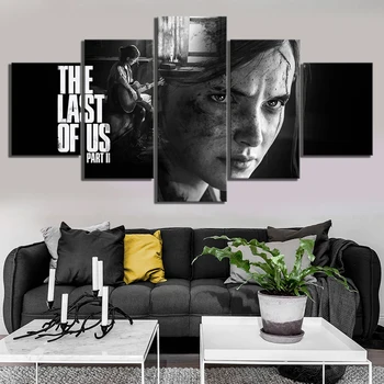 

Canvas Printed 5 Piece Modular Picture The Last of Us Part 2 Game Poster Home Decorative Paintings For Living Room Home Decor