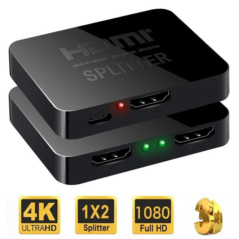 1080P 4K* 2K HDMI видео коммутатор HDMI сплиттер 1 вход 2 выхода порт концентратор для DVD HDTV Xbox PS3 PS4