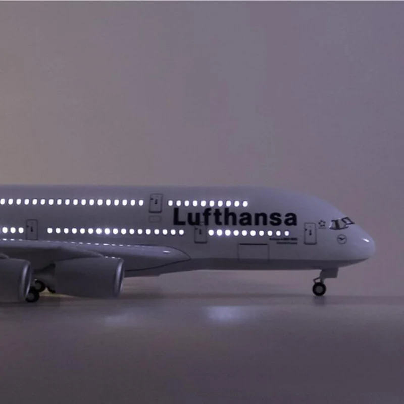 1/160 масштаб 50,5 см авиакомпания Airbus A380 Lufthansa Самолет Модель W свет и колесо литье под давлением пластиковые смолы самолет для сбора