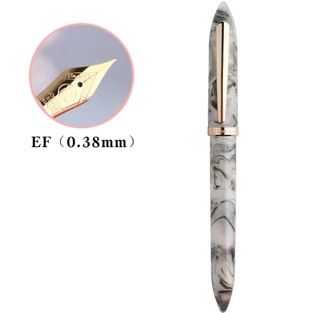 Moonman Acrylic Resin Fountain Pen Iridium Extra Fine / Fine Nib 0.38 / 0.5mm Gold Trim Fountain-Pen School Office Supplies Gift