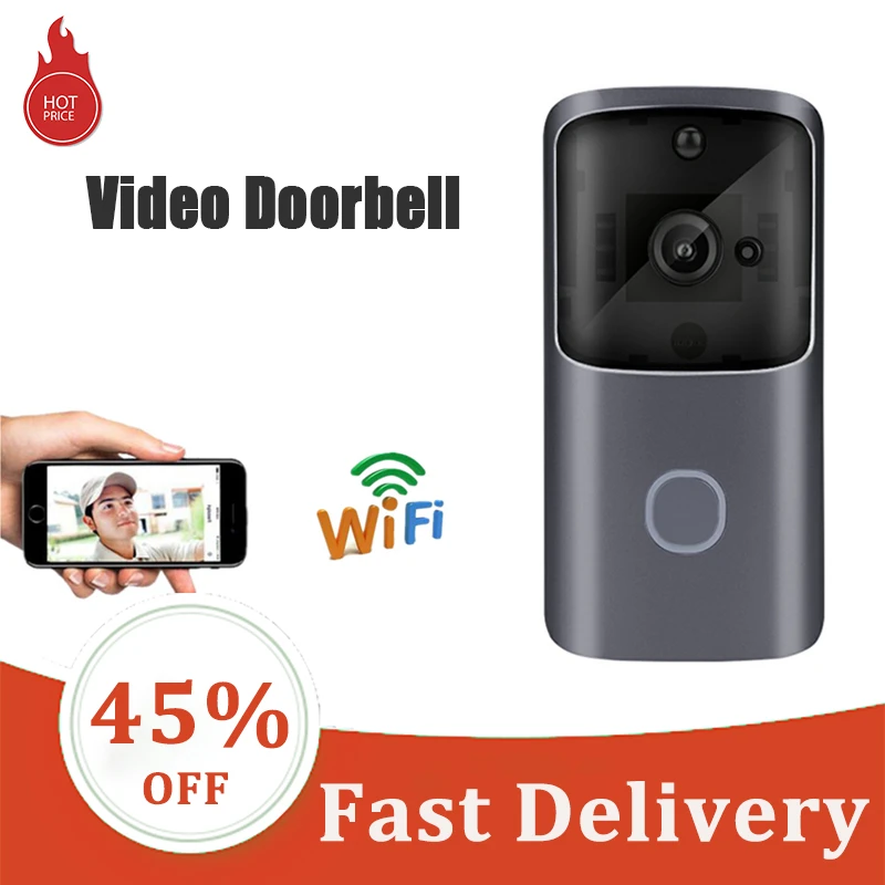 Video Doorbell WIFI Smart Home Remote Monitoring Door Bell Mobile Phone Voice Intercom Low Power Consumption Wireless