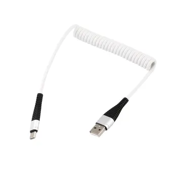 

USB-C Type C Cable Coiled Spring Spiral Type-C Male Extension Cord Data Sync Charger Wire Charging Cable For Samsung