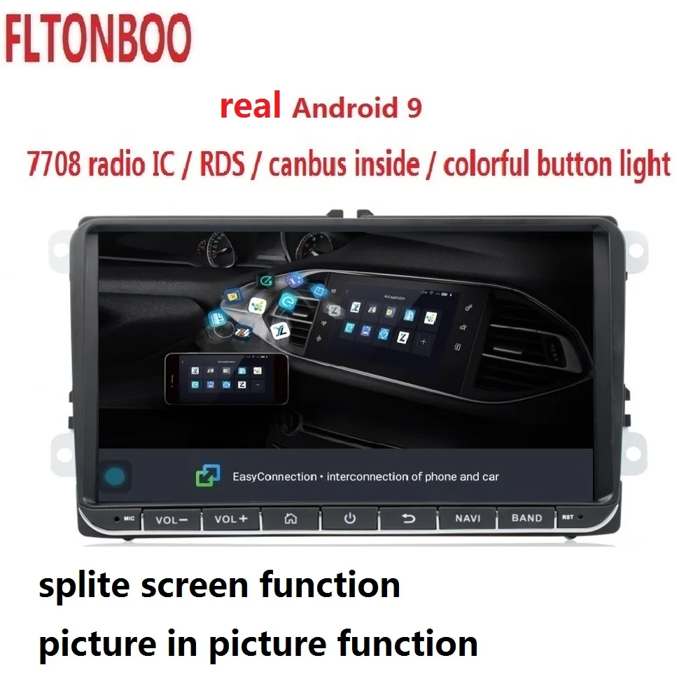 9 "Android 8,1 автомобиль gps навигации для VW Volkswagen GOLF 5, поло Passat b5, Jetta Tiguan Touran Skoda, 7708, canbus, руль