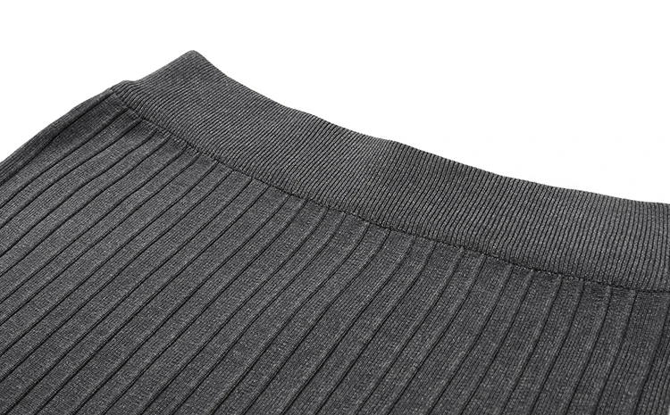 Autumn Winter 2 Piece Set Women Sweater Sets Warm V-Neck Knitted Pullover+ High Waist Midi Skirt Suit Female Two Piece Set
