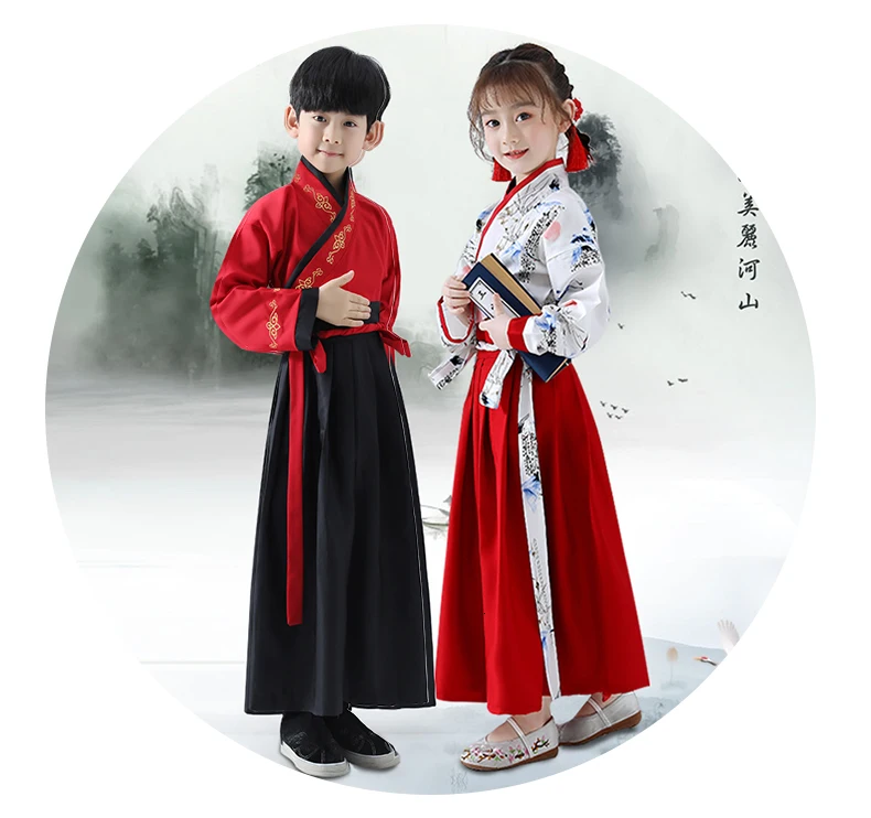 Кран Hanfu древний китайский костюм для детей платье династии Тан необычное народное платье Стиль танцевальный костюм фестиваль наряды сценический