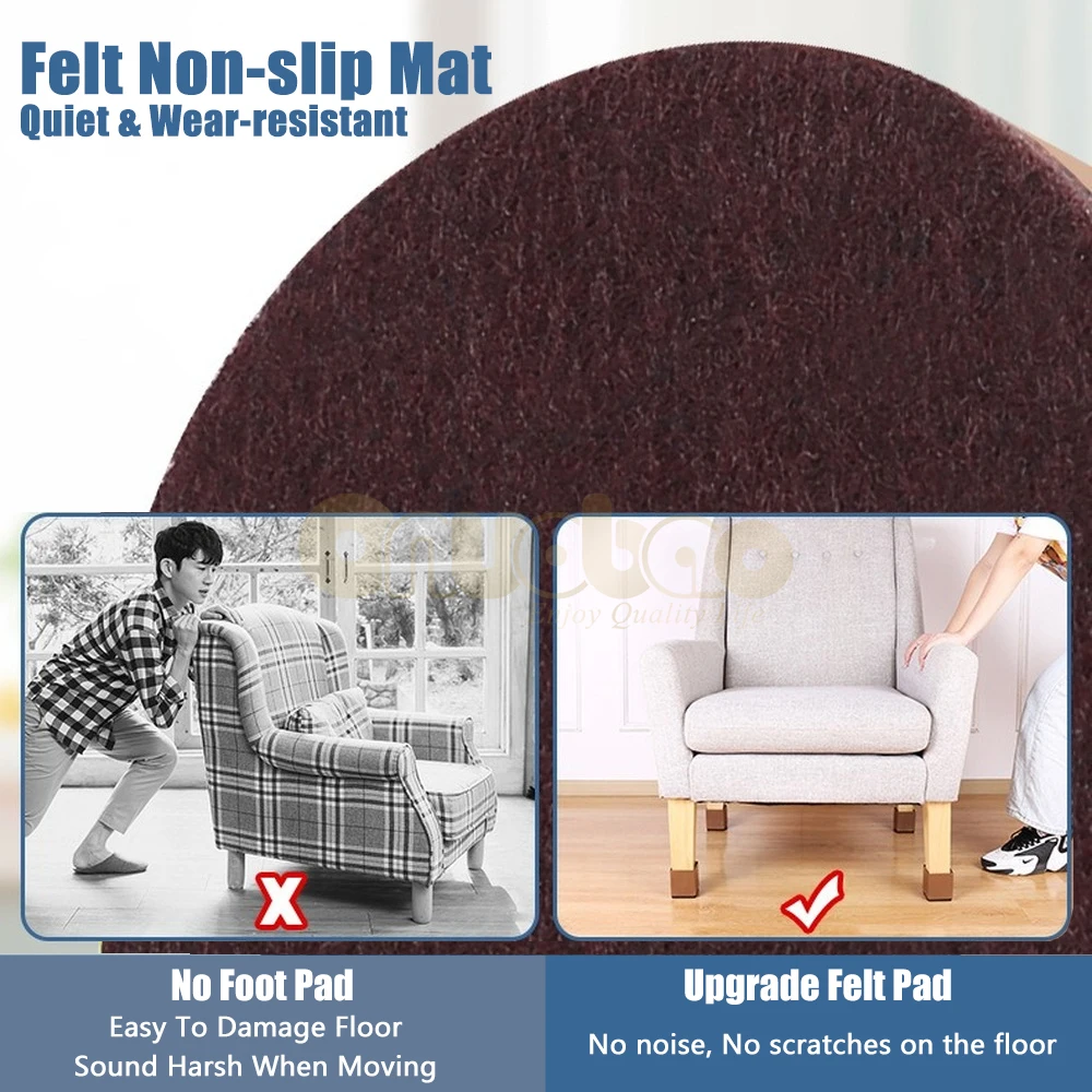 4PCS Furniture Heightening Foot Pad Packs Carbon Steel Wear