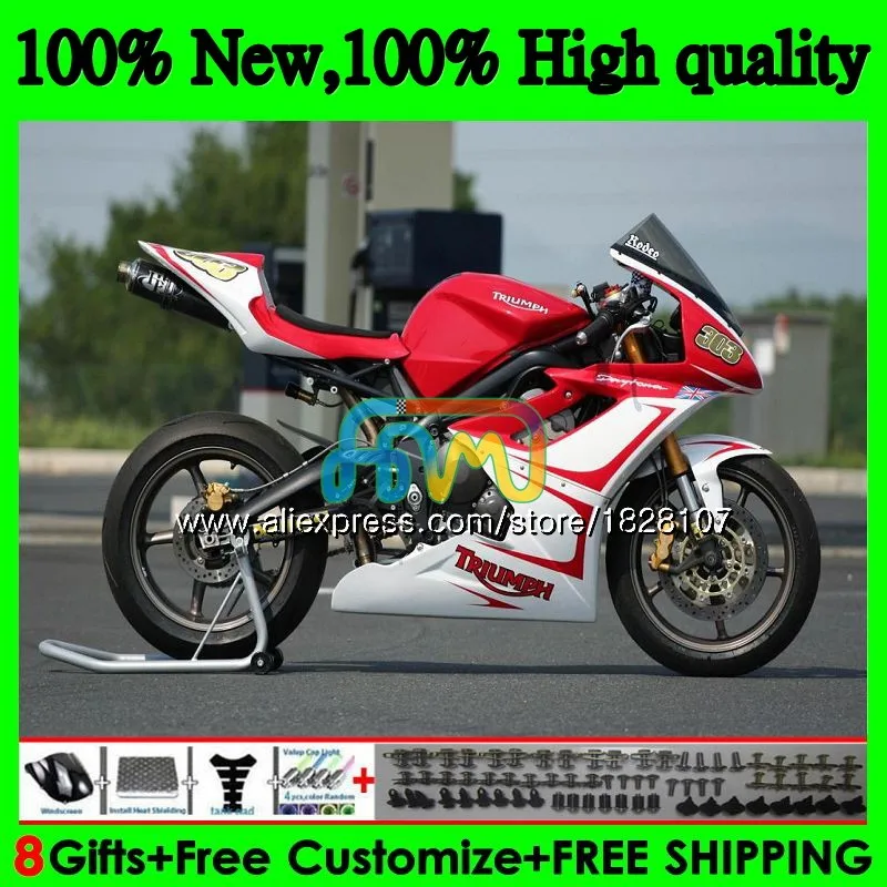 No. 1 OEM средства ухода за кожей для Triumph Daytona 675 02 03 04 05 06 07 08 76BS. 034 Daytona675 2002 2003 2004 красный белый 2005 2006 2007 2008 обтекатель - Цвет: No. 1