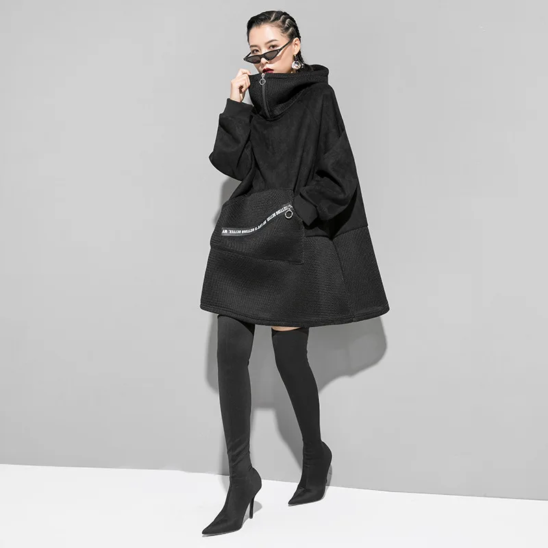 SuperAen зимняя новая Толстовка бархатные толстовки женские модные толстовки с капюшоном женская одежда с длинным рукавом
