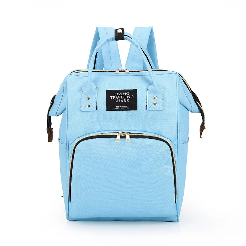baby blue Рюкзак для подгузников, сумка для коляски, Большая вместительная сумка для мамы, Детские Многофункциональные влагостойкие, уличные, для путешествия, сумки для подгузников для ухода за ребенком - Цвет: baby blue