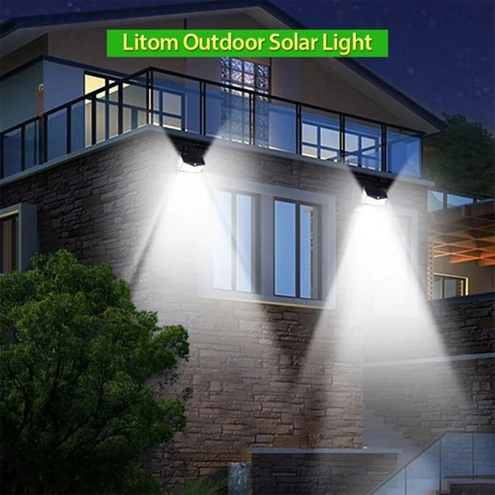 Eco-Friendly Wall Light Walkway Lights Street Lamp Waterproof Motion Sensor Solar Power 208 LED Security Flashlight Outdoor