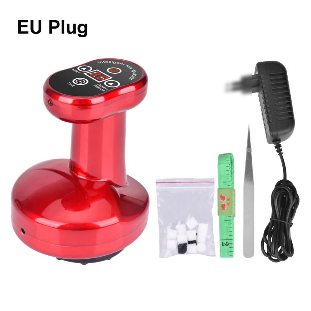 EU Plug Электрические баночки массажные банки китайский Массажер Массаж скребком гуаша детоксикационная терапия присоски вакуумные банки всасывающий массажер - Цвет: EU Plug