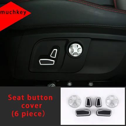 Для Maserati levante крышка кнопки сиденья хромированная формовочная отделка 6 шт - Цвет: Seat button cover