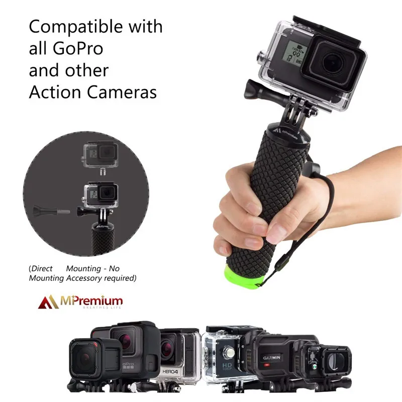 Waterproof Floating Hand Grip For Gopro Hero 8 7 6 5 Xiaomi Action Camera Kit with wrist strap Carabiner For Water Sport Camera-1