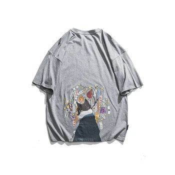 

2020 New Summer Japanese Harajuku Original Men Trend Cartoon Print Casual T-shirt High Quality Cotton M-2XL Tops Streetwear