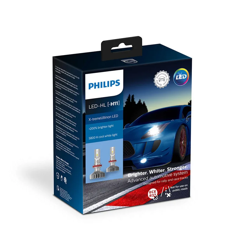 PHILIPS X tremeUltinon LED gen2 HL H11 стильный белый цвет 5800К Цоколь PGJ19 2 На 200% более яркий