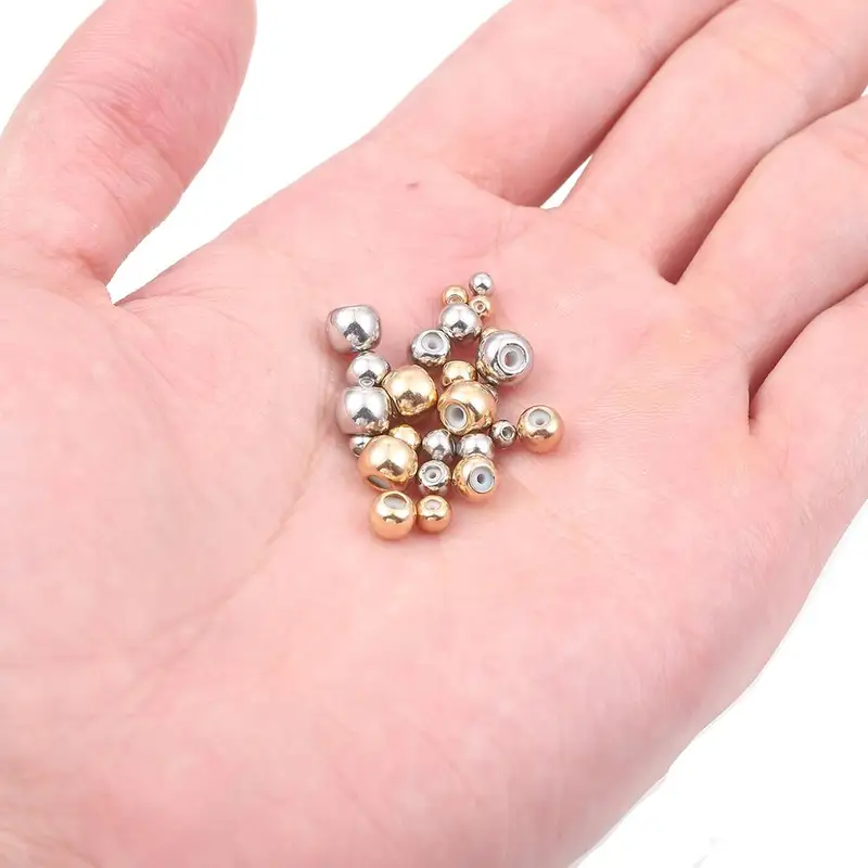 10pcs/lot Big Hole Copper Stopper Silicon Beads Adjustment Spacer Charm Beads For European Screw Off End Bracelet Jewelry Making