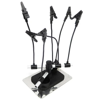 

HOT Six Alligator Clip Stand Airbrush Paint Spray Booth Magnetic Holder with Flexible Rods Model Building Tool Sets