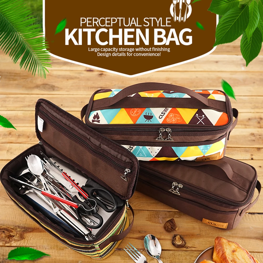 Portable Picnic basket Camping Cookware Kitchen Cooking Storage Bag