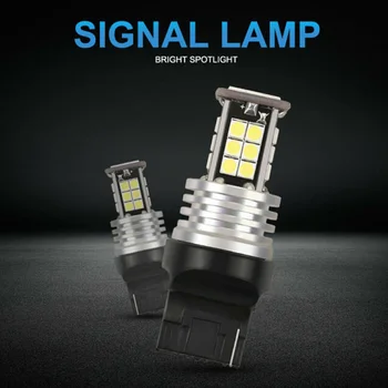 

White LED Headlights Auto 2Pcs Turn Signal Brake DC9V-18V T20 w21w wy21w 7440 Accessories