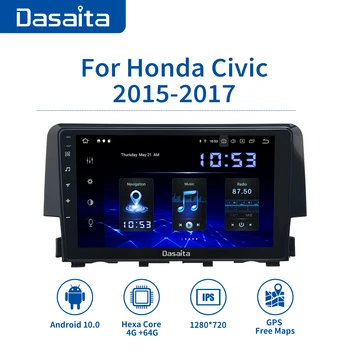 

9" IPS Screen Car Radio Android 10.0 for Honda Civic GPS 2015 2016 2017 2018 2019 Navigation 1 din DSP 1280*720 MAX10