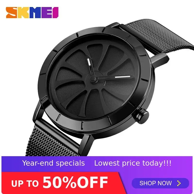 SKMEI Men's Quartz Watch Wrist watch Stainless Steel Men Watches Sample Design Fashion Business Bracelet Clock Waterproof 9204