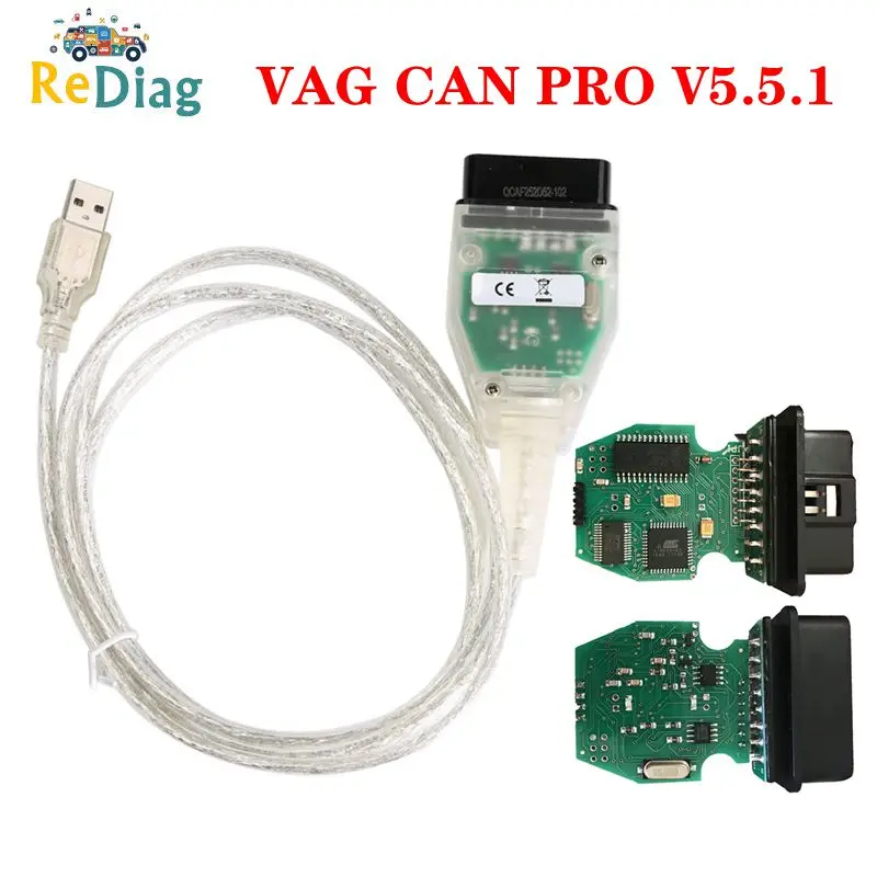 VAG CAN PRO V5.5.1 с FTDI FT245RL чип VCP OBD2 Диагностический интерфейс USB кабель Поддержка Can Bus UDS K Line работает для AUDI/VW