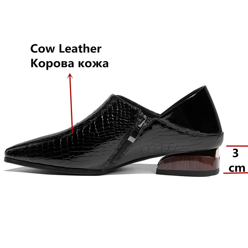 FEDONAS Vintage Prints Quality Genuine Leather Women Pumps Shallow Zipper High Heels Spring Office Party Dancing Shoes Woman