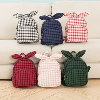

2020 Polyester Children School Bag Boy Girl Plaid Bowknot backpack Waterproof Backpack for Kids Fashion Cotton Leisure Travel