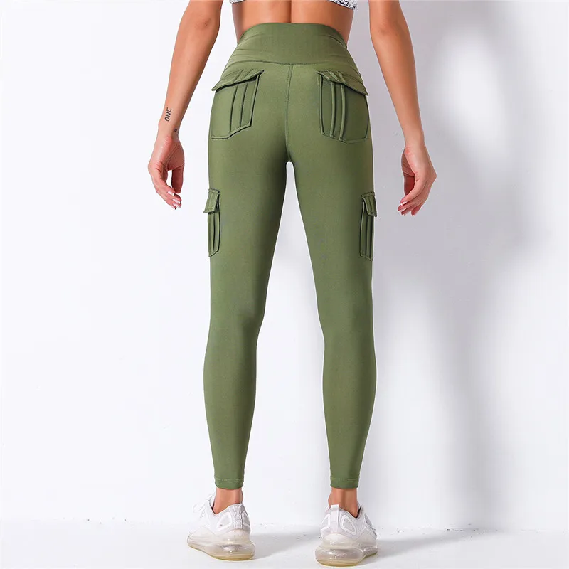 tights for women Nessaj High Waist Fitness Leggings Women Pocket Leggings Solid Color Push Up Legging Women Clothing Polyester Leggings aerie crossover leggings