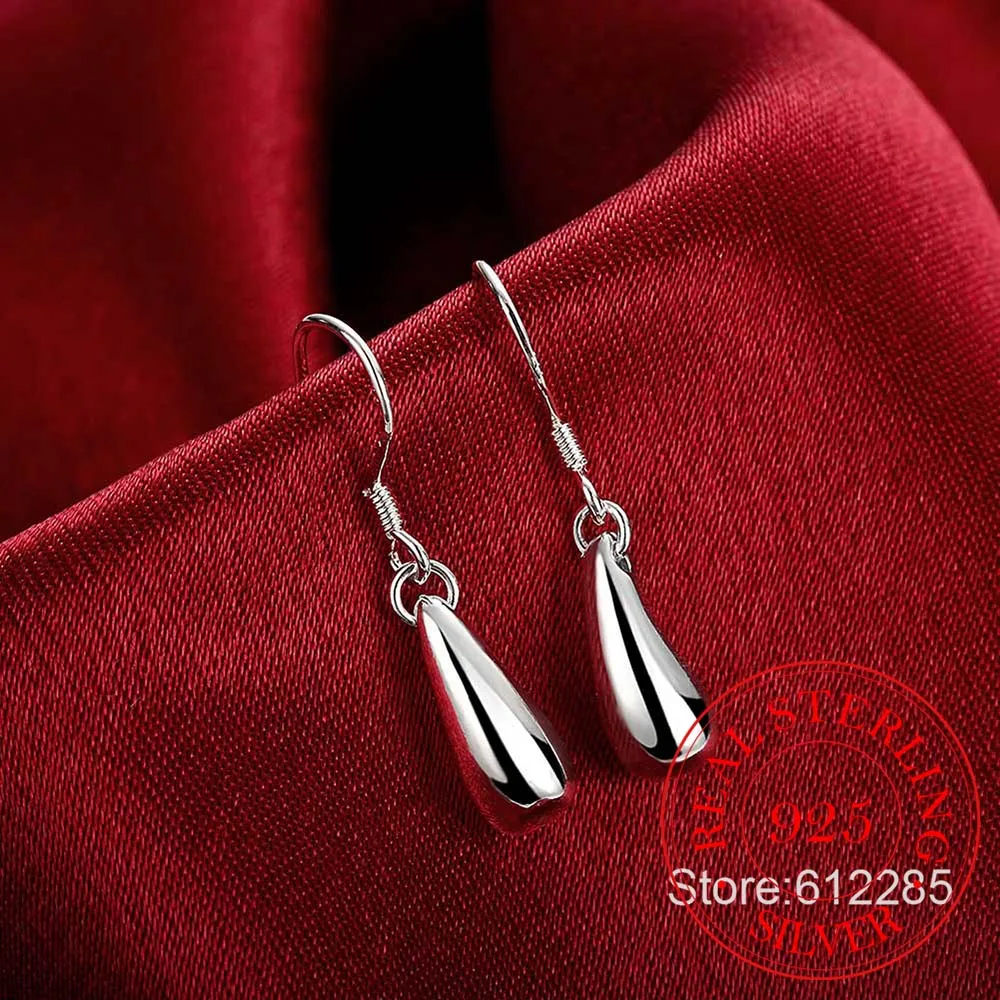 Серьги из серебра 925 пробы свадебные ювелирные аксессуары модные гладкие