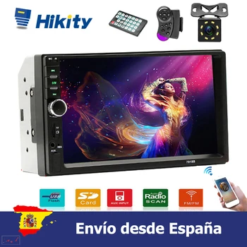 Hikity-Pantalla táctil de 7 "HD para coche radio con Bluetooth, Función multimedia, radio FM, AUX, USB, Función SD, 2 din