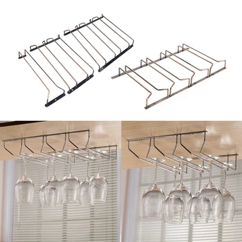 

1/2/3/4 Rows Under Cabinet Stemware Rack Wine Glass Storage Hanger Organizer
