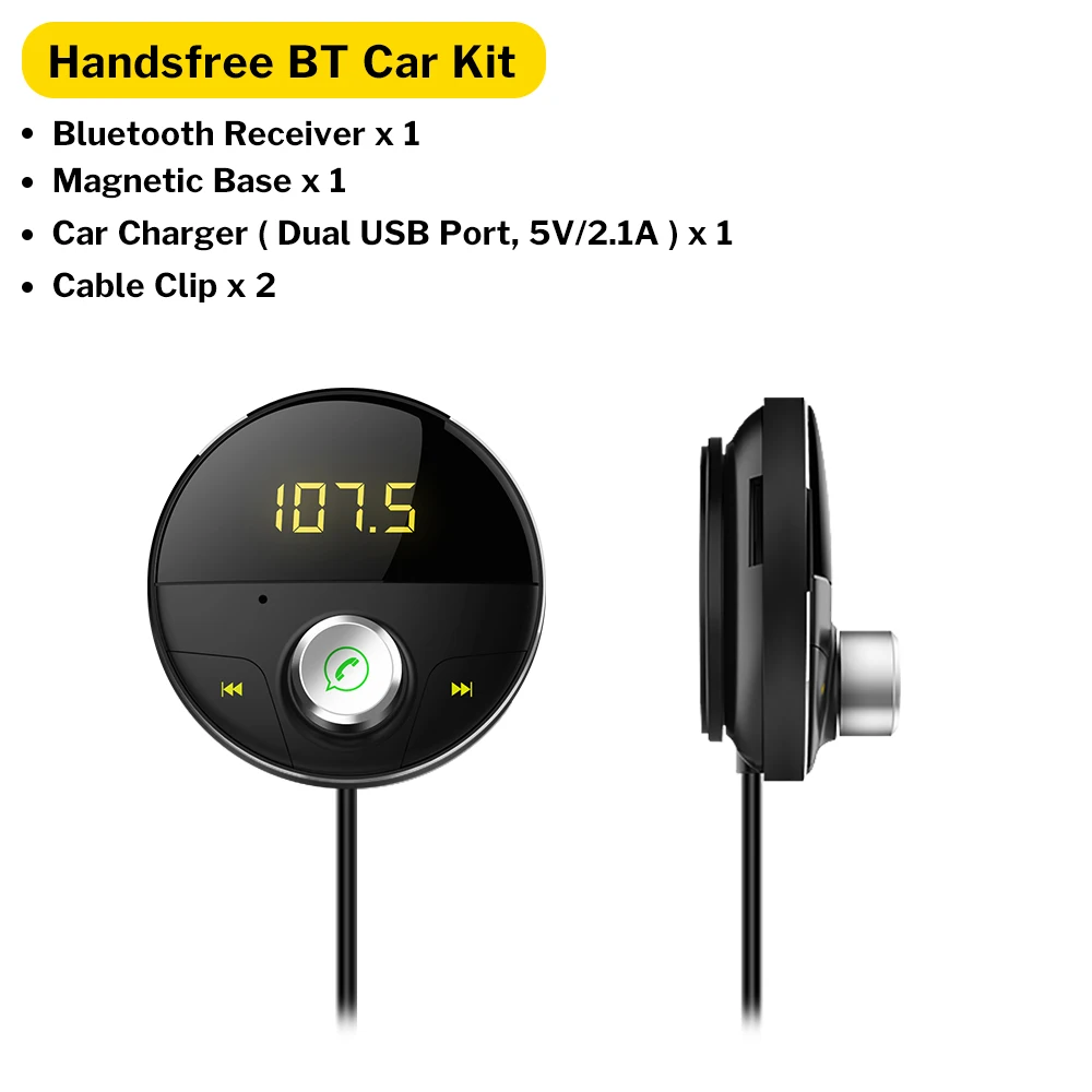 Deelife 3,5 мм разъем AUX Bluetooth 5,0 адаптер для автомобиля MP3-плеер беспроводной Авто Громкая связь USB FM модулятор Handsfree автомобильный комплект - Название цвета: Handsfree BT Car Kit