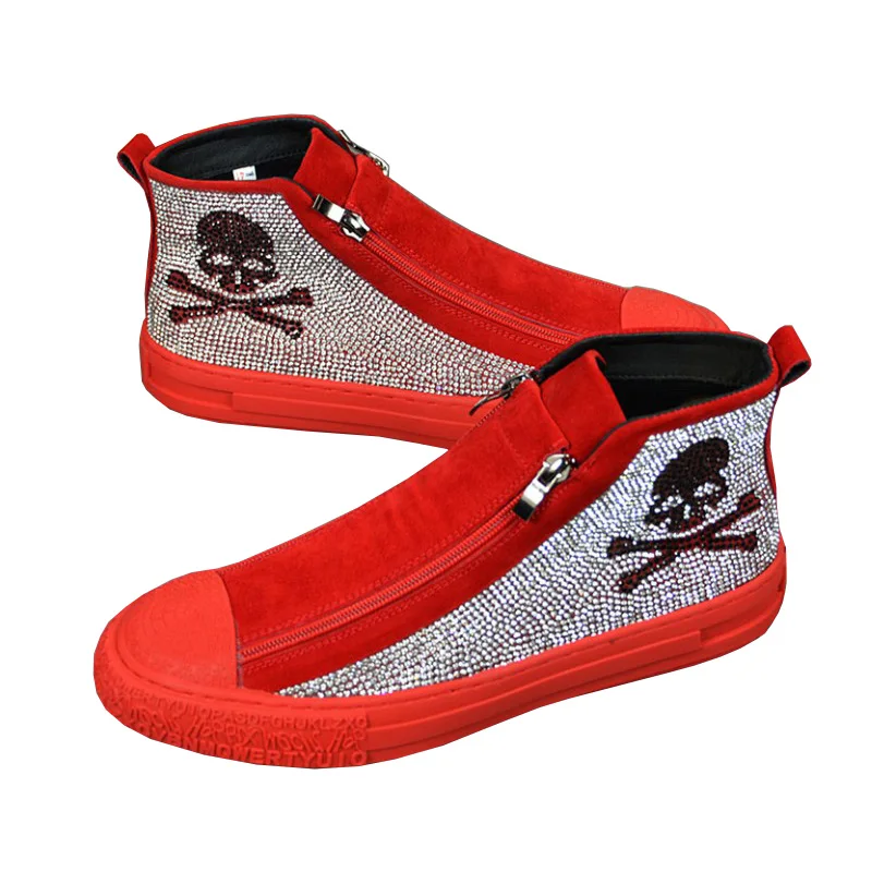 red rhinestone sneakers